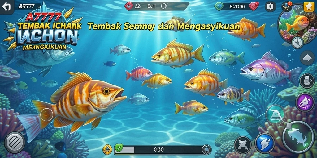 Tampilan menarik dari gameplay Tembak Ikan A7777 yang mendebarkan.