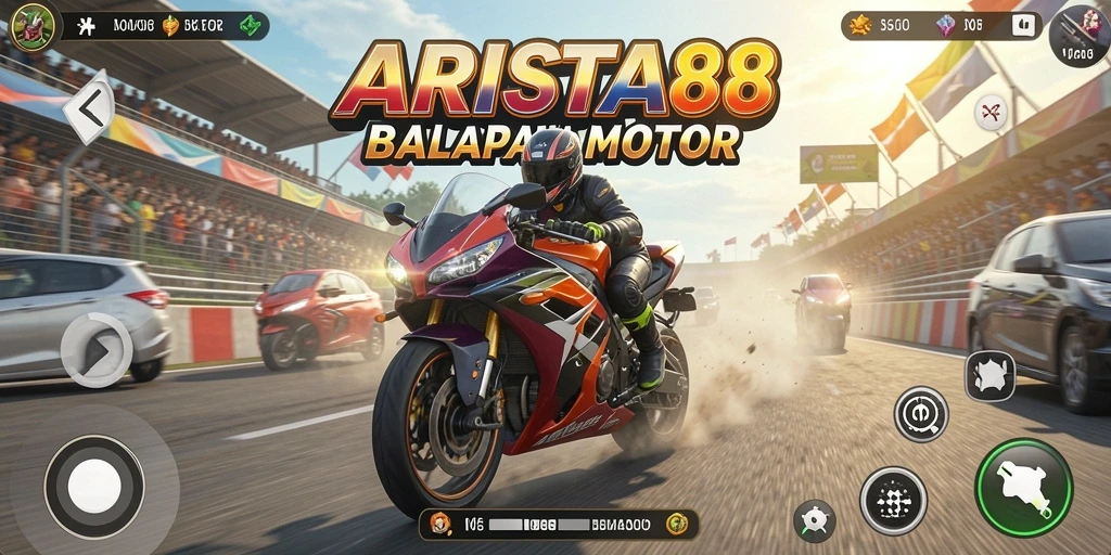 Tampilan gameplay balapan motor yang seru di ARISTA88.