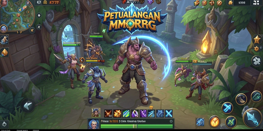Tangkapan layar AT777 menunjukkan aksi pertempuran seru dalam gameplay MMORPG.