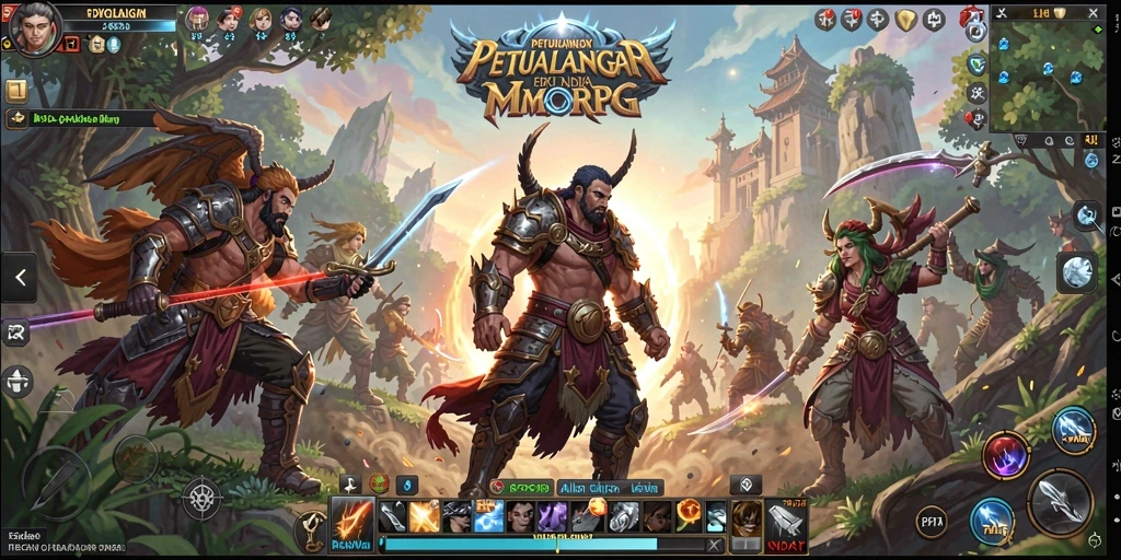 Tangkapan layar utama F32 menampilkan aksi seru dalam gameplay MMORPG.