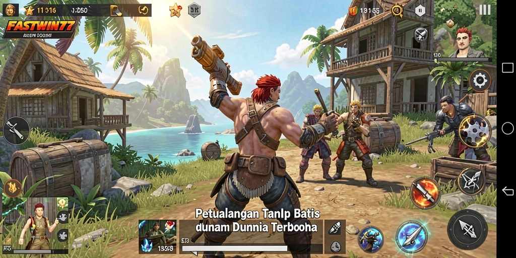 Screenshot pemain menjelajahi dunia Open World yang luas dan indah.