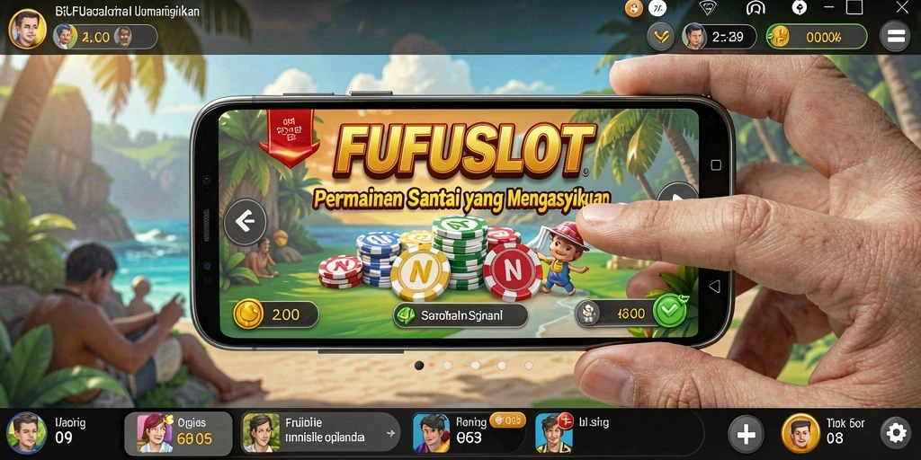 Tampilan gameplay FUFUSLOT yang menghibur dan penuh warna.