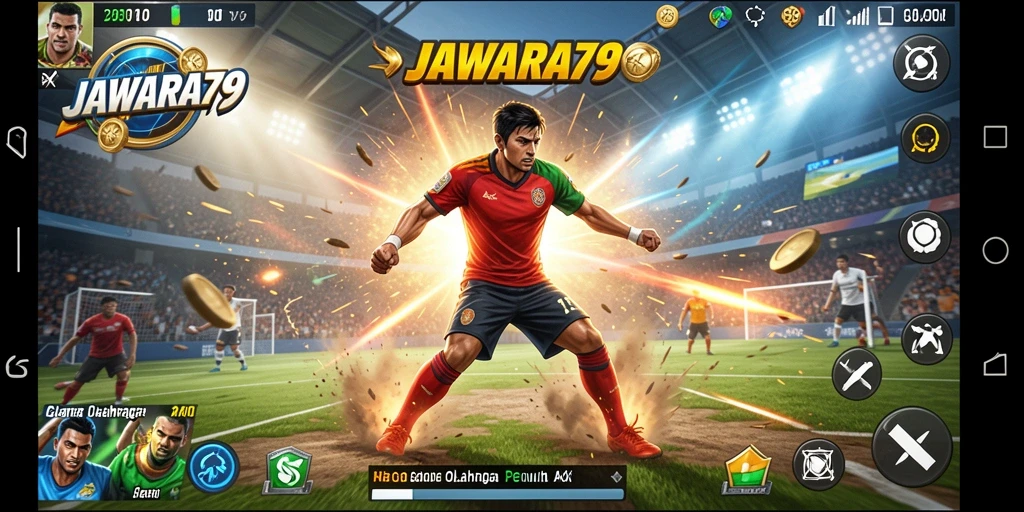 Tampilan seru gameplay JAWARA79 yang menampilkan aksi olahraga.