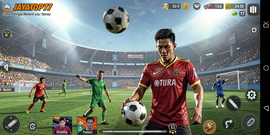 Tangkapan layar gameplay JAYATOP77 yang menunjukkan aksi olahraga seru.