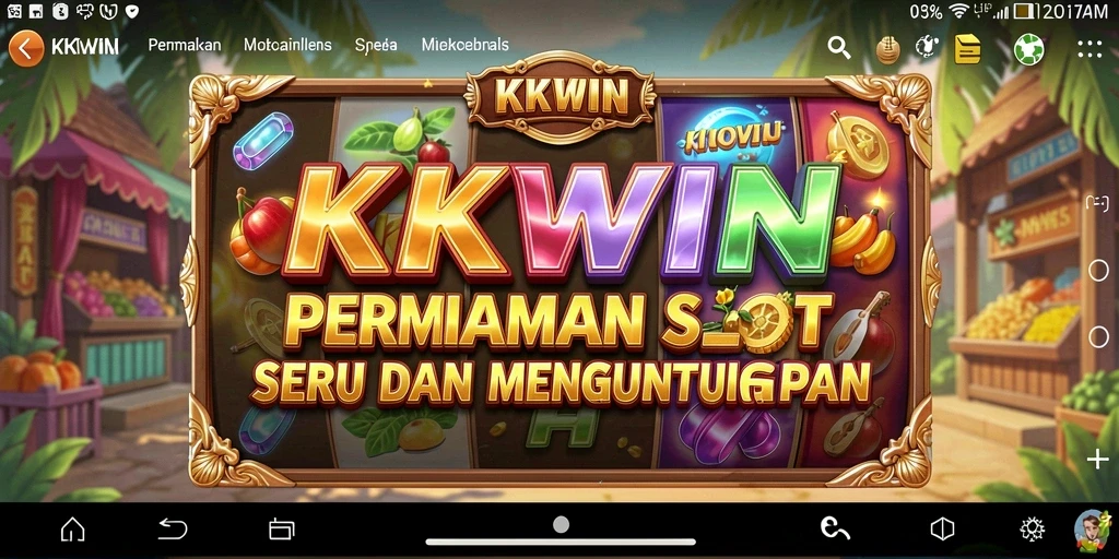 Screenshot utama KKWIN menampilkan gameplay slot yang menarik dan menyenangkan.