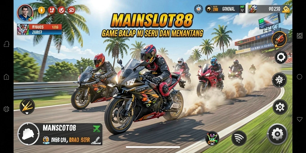 Tampilan gameplay MAINSLOT88 yang mendebarkan saat balap motor.