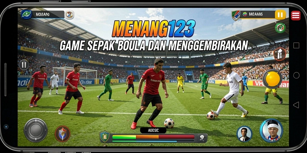 Tangkapan layar MENANG123 menunjukkan aksi seru di lapangan sepak bola.
