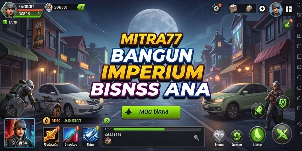 Tangkapan layar gameplay MITRA77 yang menampilkan aktivitas manajemen bisnis.