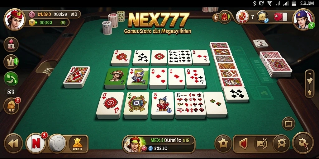 Screenshot NEX777 menampilkan keseruan gameplay Domino yang menegangkan.