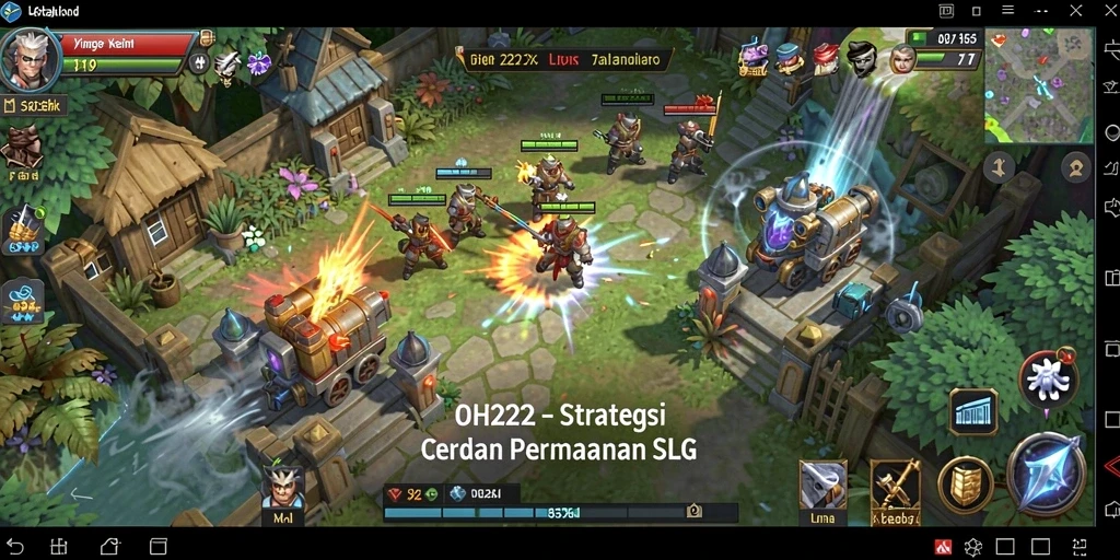 Tangkapan layar gameplay OH222 menampilkan pertempuran strategis yang mendebarkan.