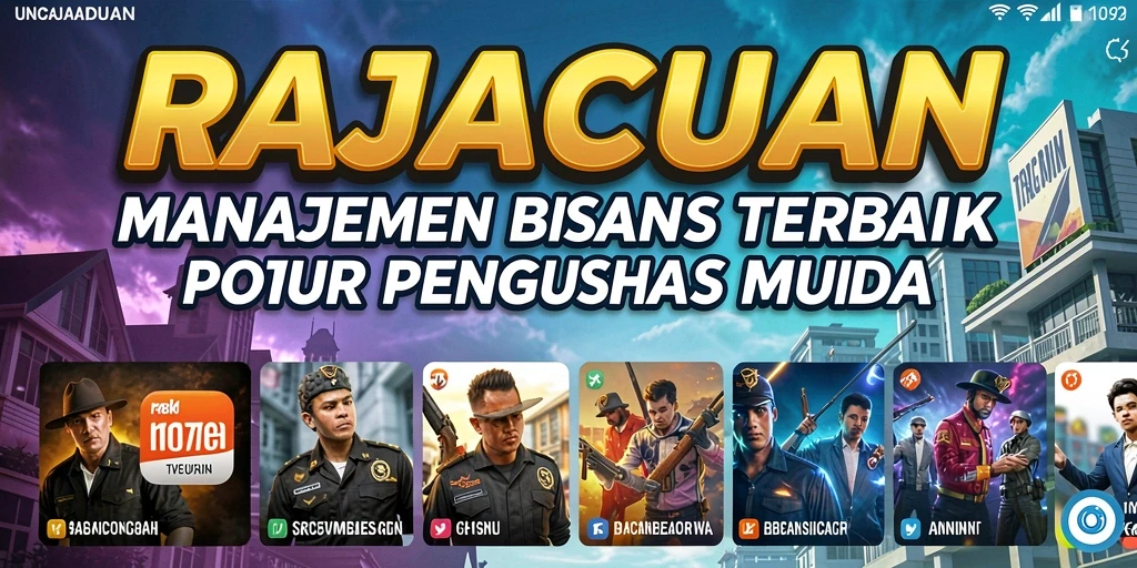 Tampilan gameplay RAJACUAN menampilkan pengelolaan bisnis yang seru dan strategis.