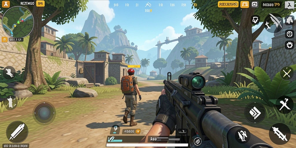 Tampilan gameplay seru dari REZEKIGO dalam aksi TPS.