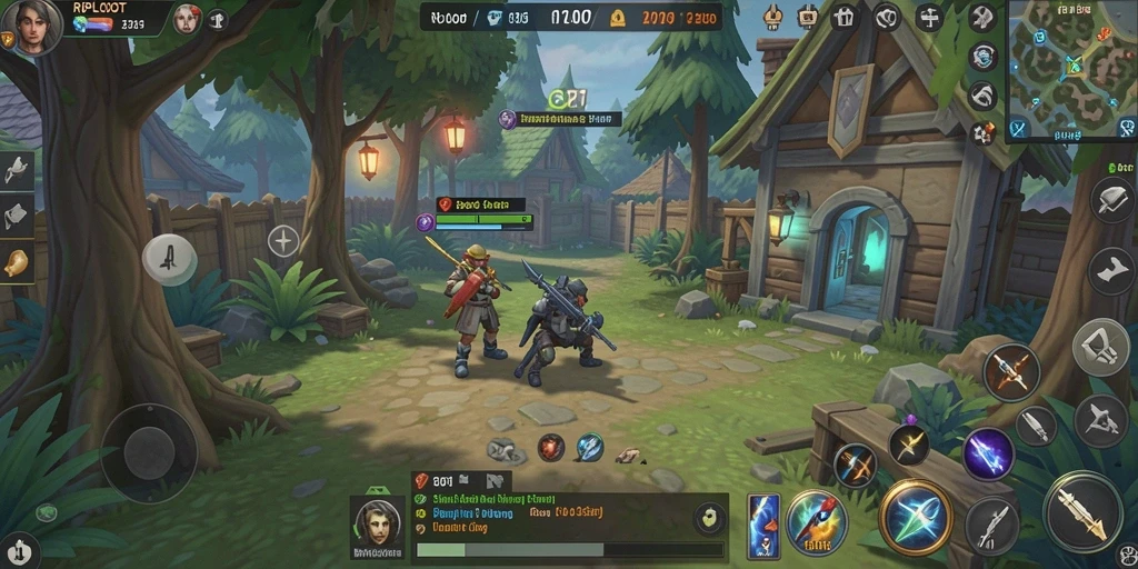 Screenshot gameplay RPLOOT dengan berbagai aktivitas simulasi.