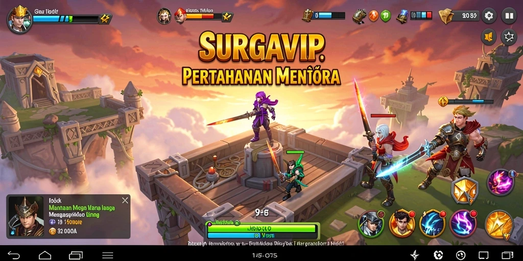 Tampilan gameplay menara pertahanan yang mendebarkan dan strategis.