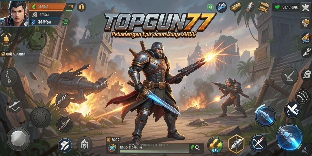 Tangkapan layar utama dari gameplay <strong>TOPGUN77</strong> yang menakjubkan dan penuh aksi.